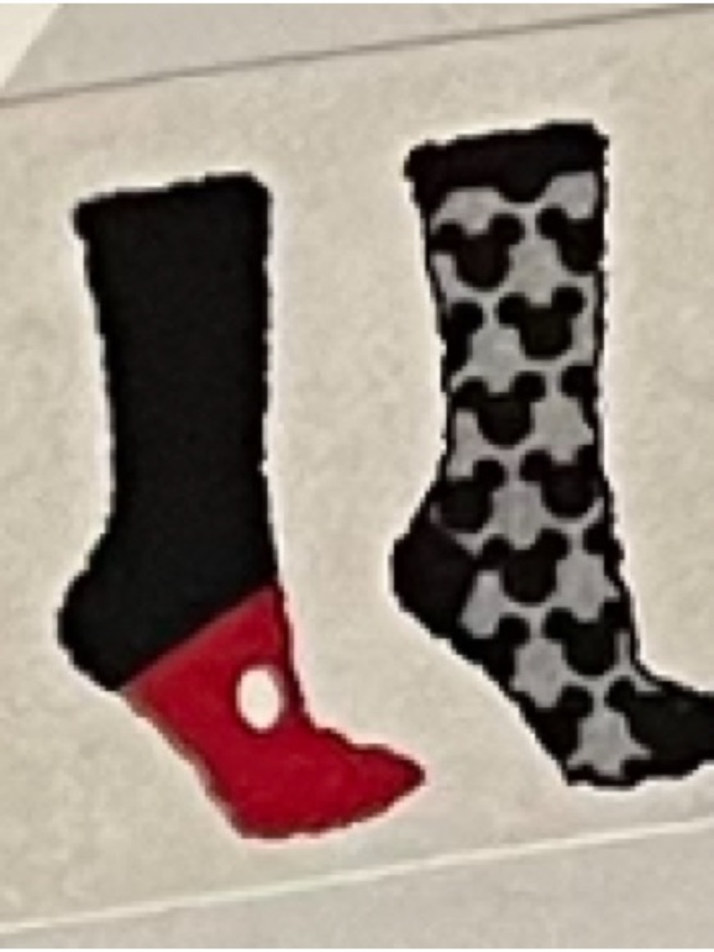 Disney - Mickey Mouse - Black and Red Fuzzy Spa Socks